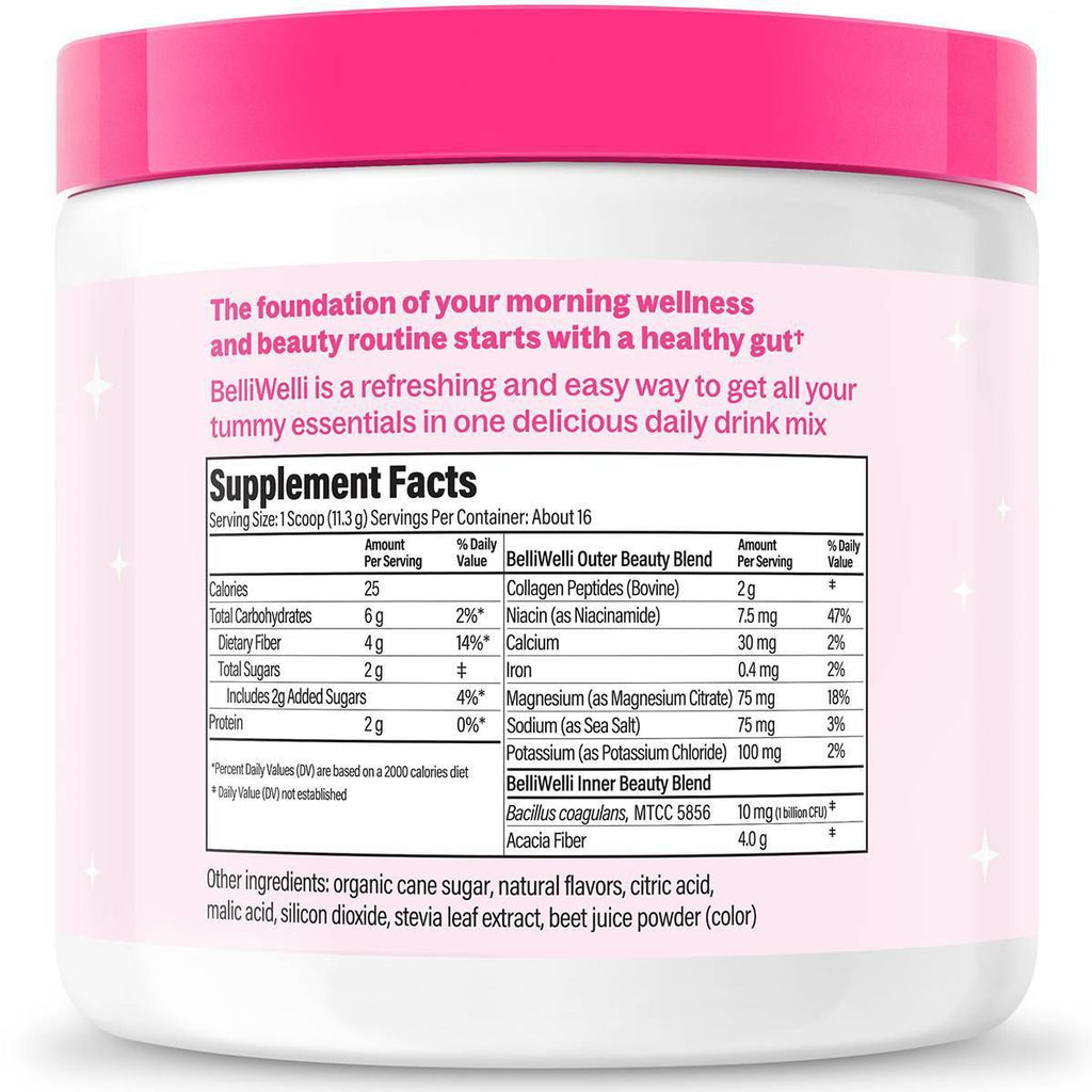 BelliWelli Daily Fiber Supplement - Strawberry