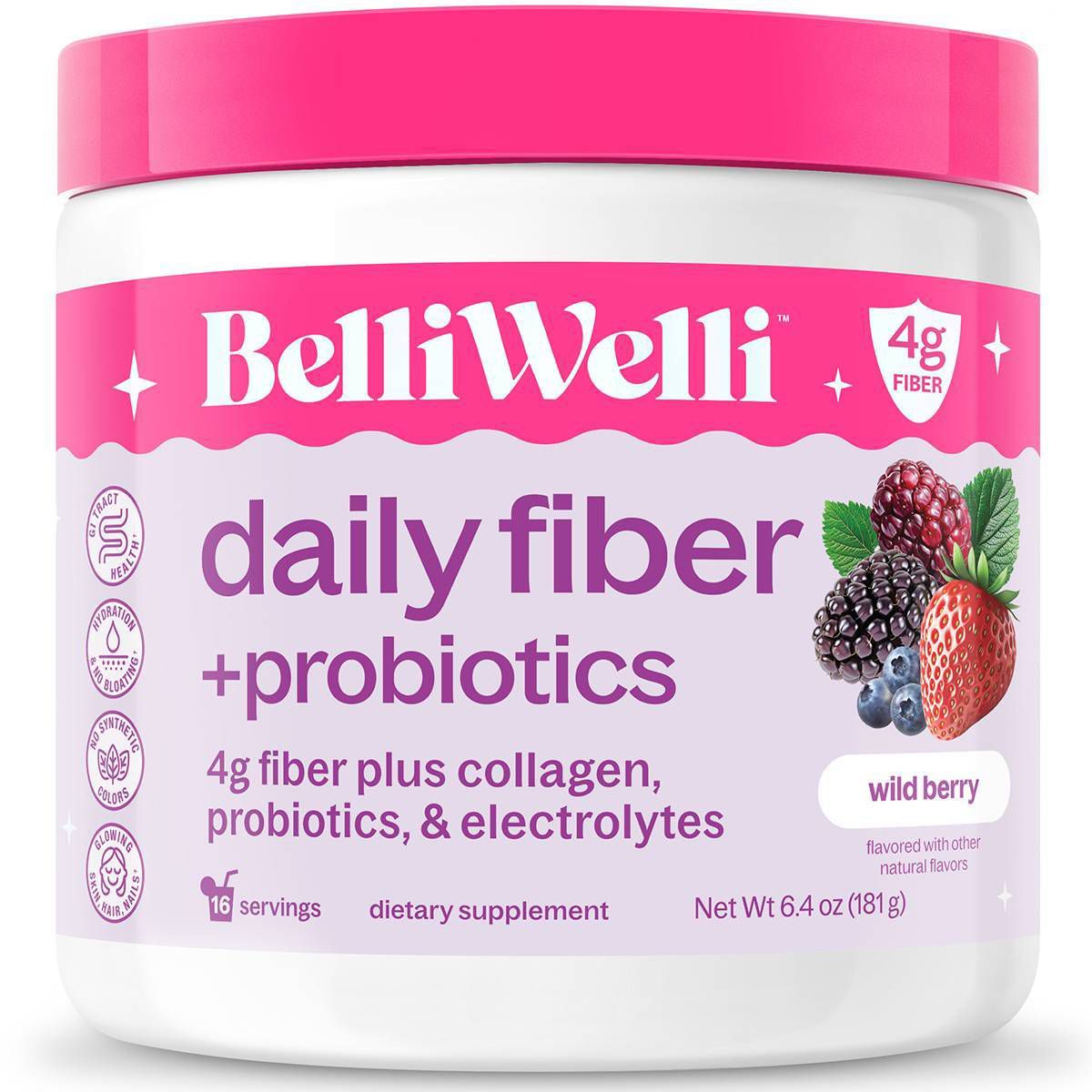 BelliWelli Daily Fiber Supplement - Wild Berry