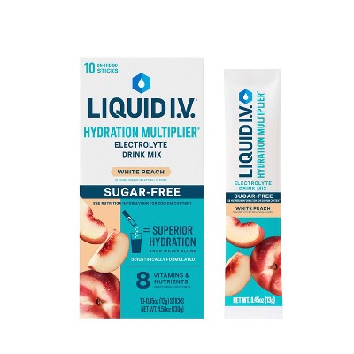 Liquid I.V. Sugar Free Hydration Multiplier - White Peach 10 Pack