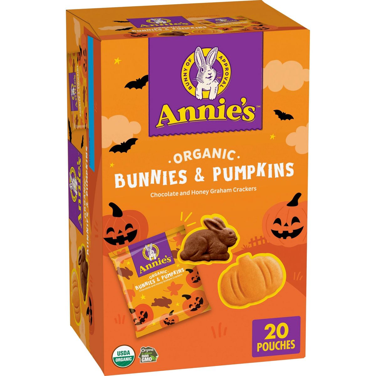 Annie's Bunnies & Pumpkin Grahams Cookies Halloween Snacks - 20oz/20ct