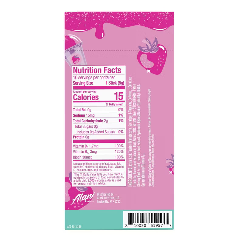 Alani Nu Energy Sticks Pink Slush - 10 pack