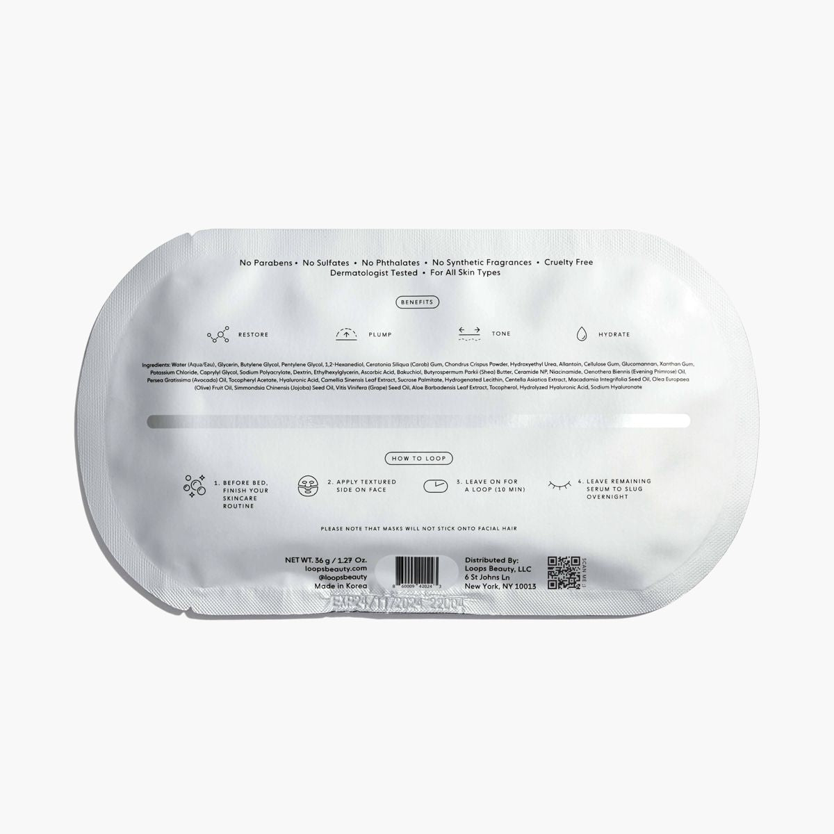 LOOPS Dream Sleep Face Mask - 1.27oz