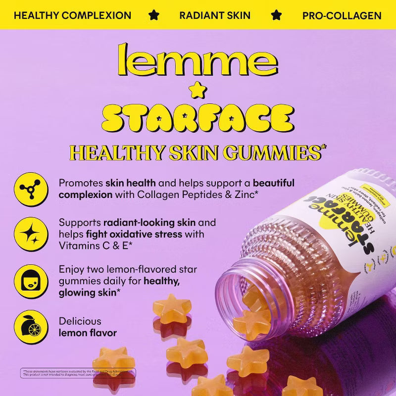 Lemme Starface Healthy Skin Gummies Lemon Flavor 60ct