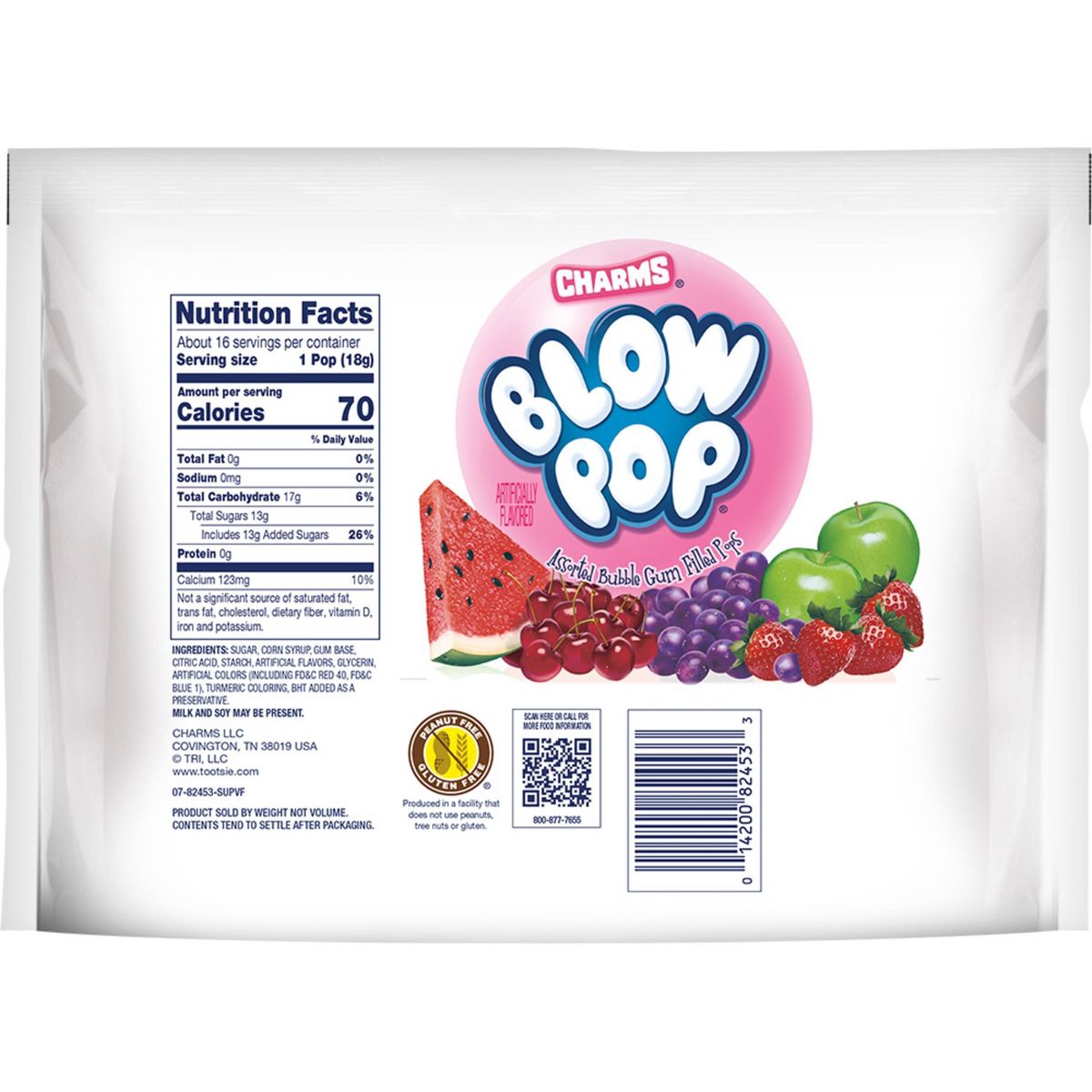 Charms Blow Pop Assorted Flavor Lollipops Candy Standup Bag – 10.4oz