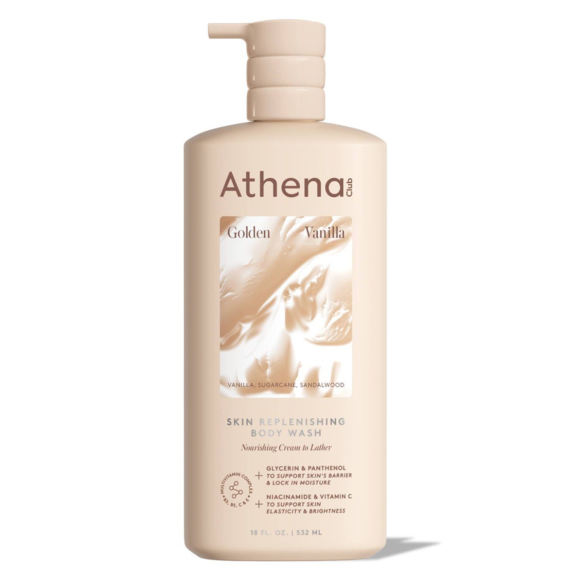 Athena Club Skin Replenishing Body Wash - Golden Vanilla - 18 fl oz: Liquid, Basic Cleansing, Whole