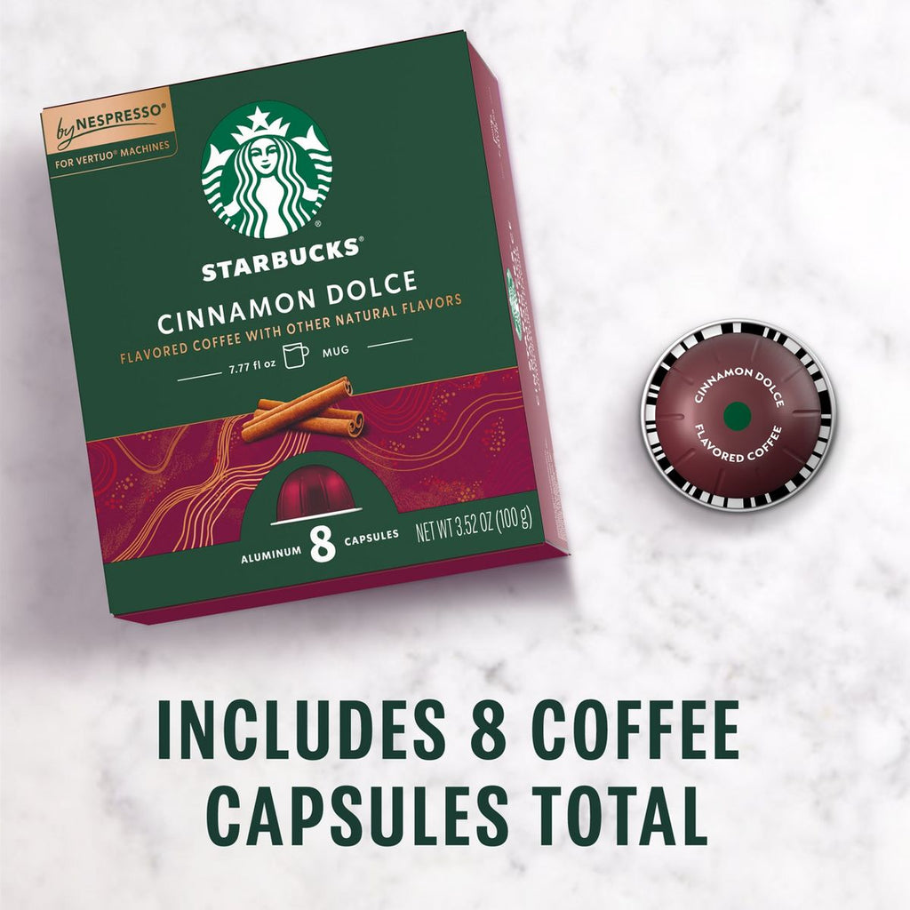 Starbucks Cinnamon Dolce Light Roast Coffee Pods by Nespresso Vertuo - 8ct
