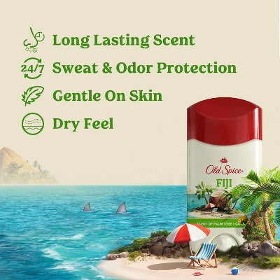 Old Spice Men's Fiji with Palm Tree Antiperspirant & Deodorant - 2.6oz: Paraben-