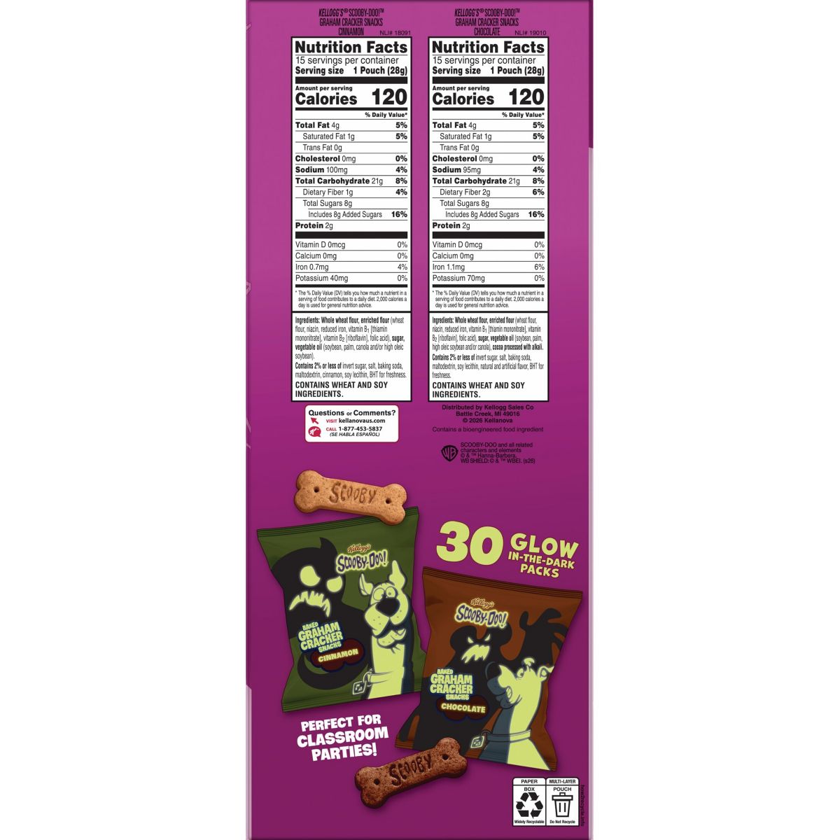 Kellogg's Snacks Halloween Scooby-Doo! Treat-Or-Treat Box - 30oz/30ct