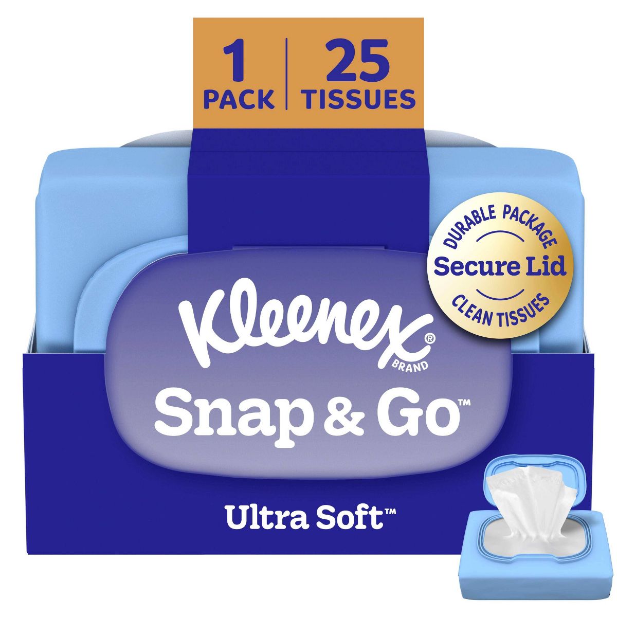 Kleenex Ultra Soft Travel Size Facial Tissue 25 Count 3-Ply Soft Pack