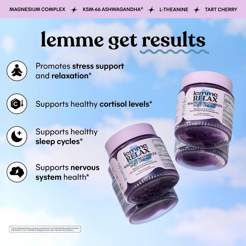 Lemme Relax Magnesium Complex Soft Chews Blackberry Lemonade 30ct