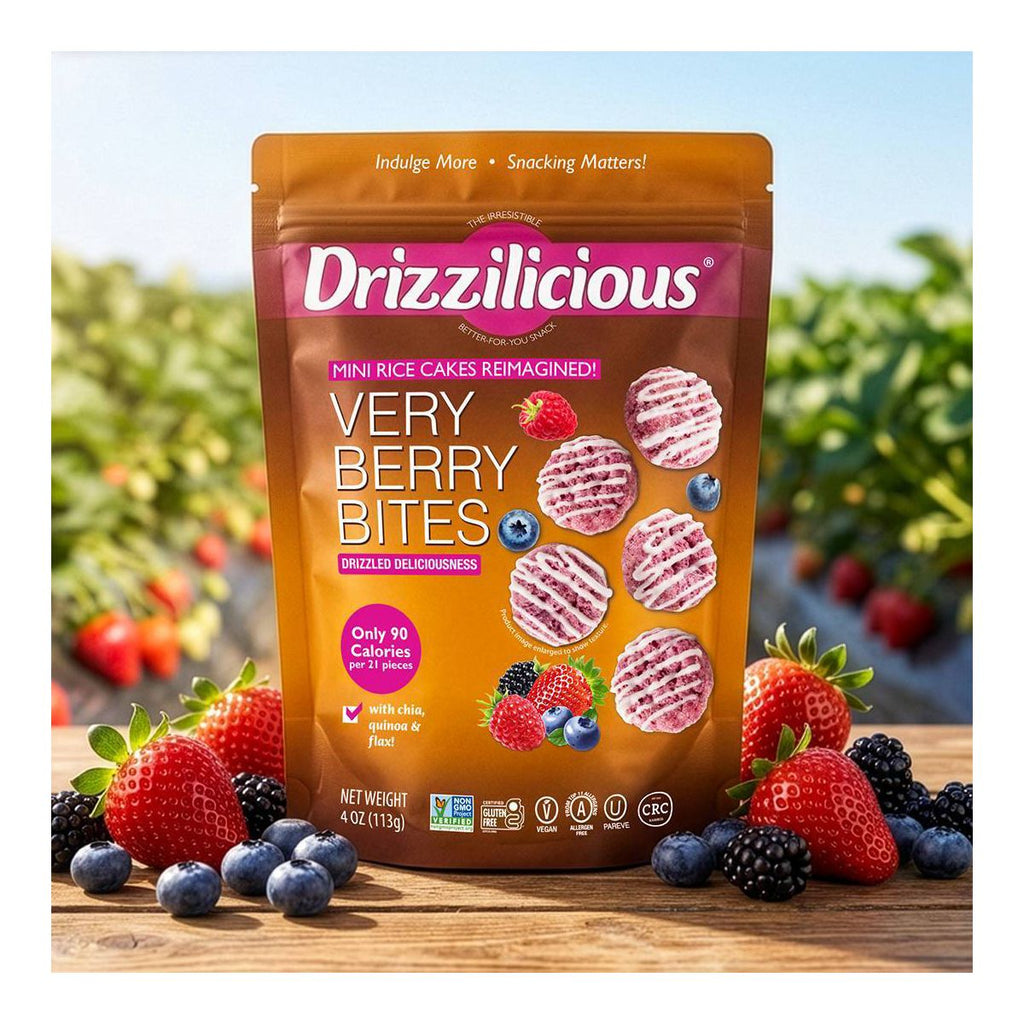 Drizzilicious Very Berry Drizzled Mini Rice Cakes - 4oz: Keto Certified, Organic, Vegan