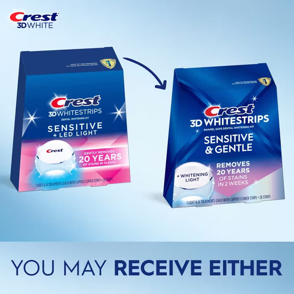 Crest 3DWhitestrips Sensitive + LED Light - 14 Treatments