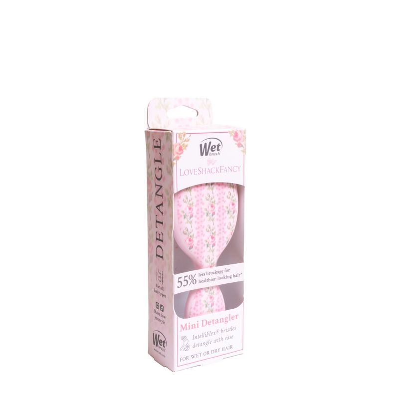 LoveShackFancy WetBrush Blooming Heirloom Mini OG Detangler Brush Strawberry Macaroon