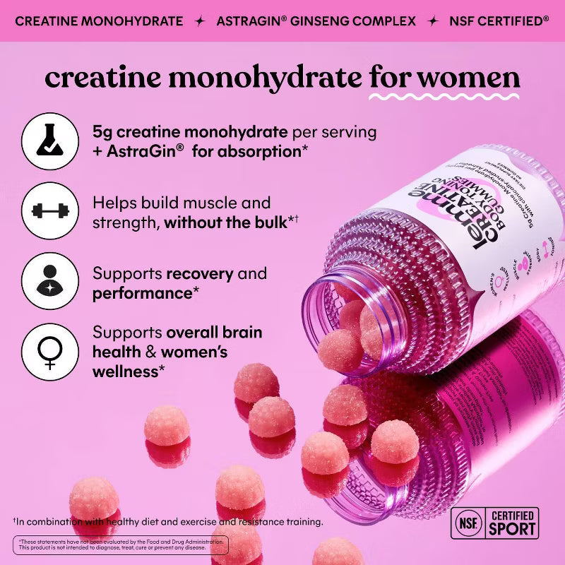 Lemme Creatine Monohydrate Gummies for Women - Sour Strawberry