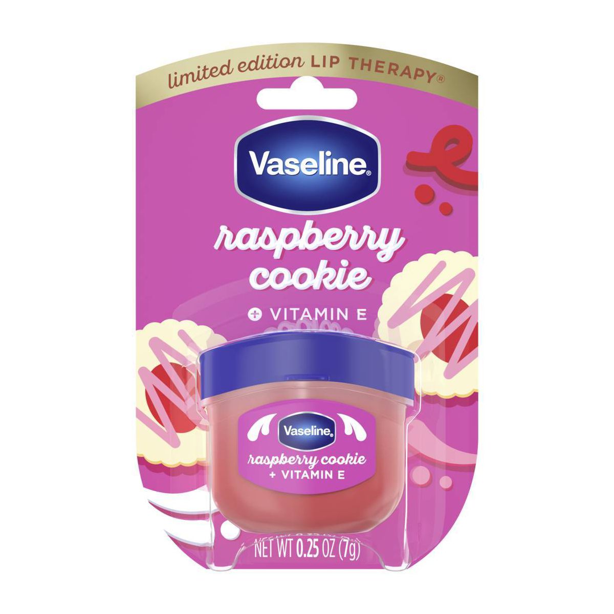 Vaseline Holiday Limited Edition Lip Balm - Raspberry Cookie - 0.25oz