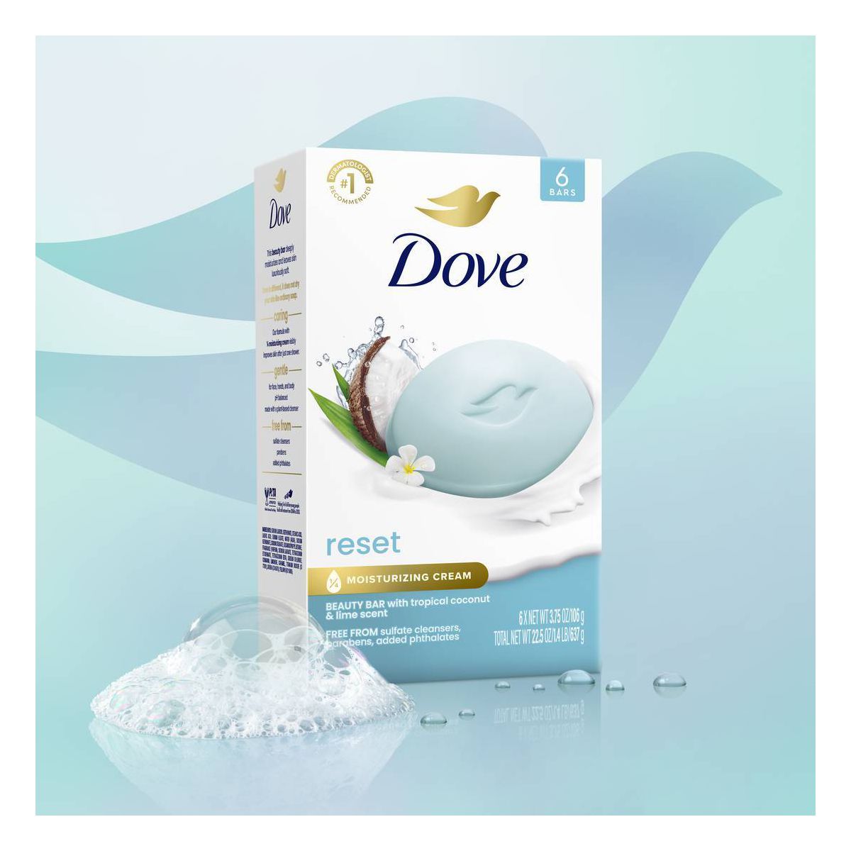 Dove Beauty Bar Soap - Reset Tropical Coconut & Lime
