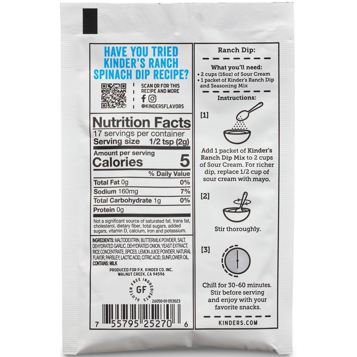 Kinder's Ranch Seasoning Mix - 1.25oz