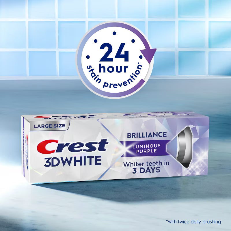 Crest 3D White Brilliance Luminous Purple Toothpaste 4.6oz