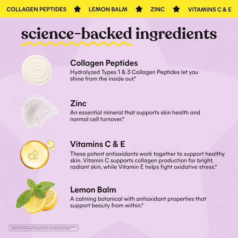 Lemme Starface Healthy Skin Gummies Lemon Flavor 60ct