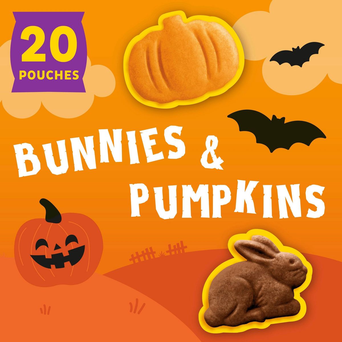 Annie's Bunnies & Pumpkin Grahams Cookies Halloween Snacks - 20oz/20ct