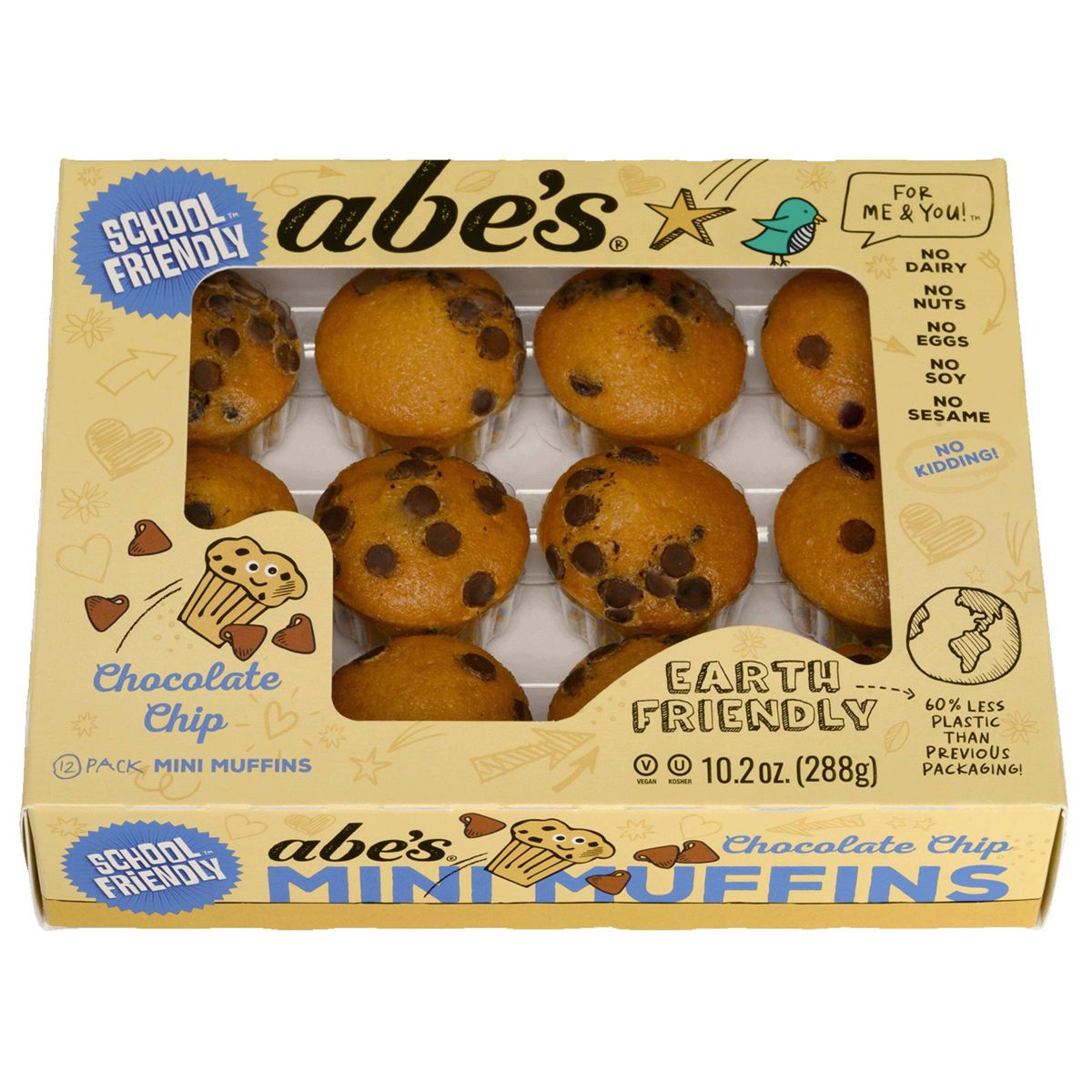 Abe's Chocolate Chip Vegan Muffins - 10.2oz/12ct