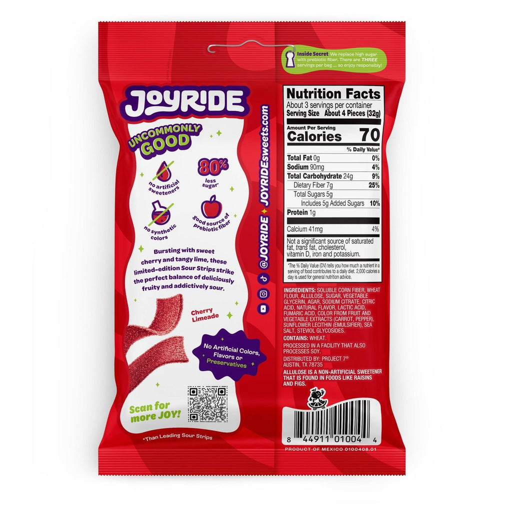 Joyride Cherry Limeade Strips Candy - 3.5oz