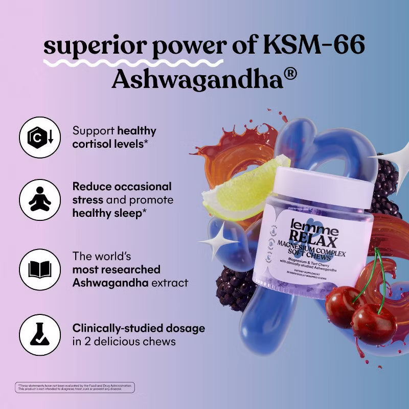 Lemme Relax Magnesium Complex Soft Chews Blackberry Lemonade 30ct