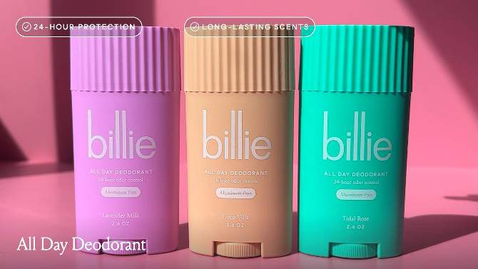 Billie All-Day Solid Deodorant Tidal Rose - 2.6oz