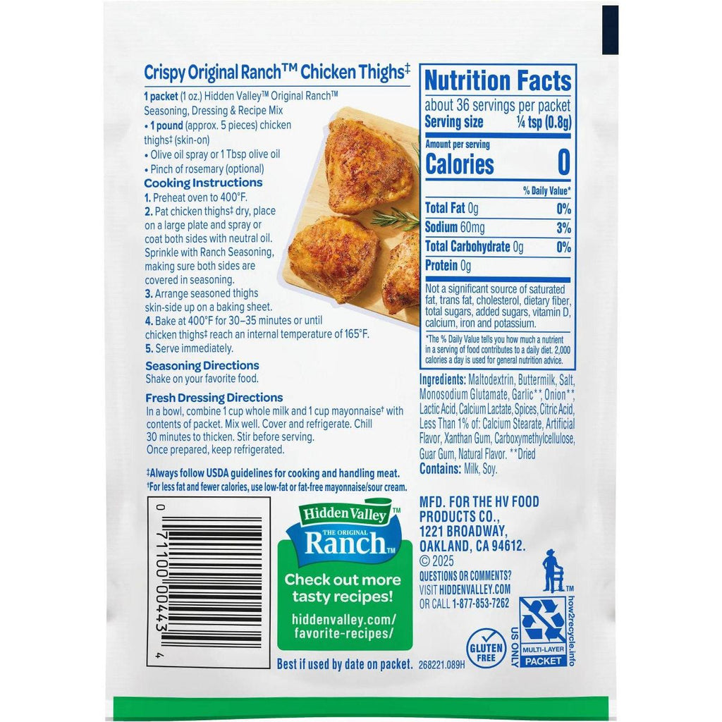 Hidden Valley Original Ranch Salad Dressing & Seasoning Mix - 1oz