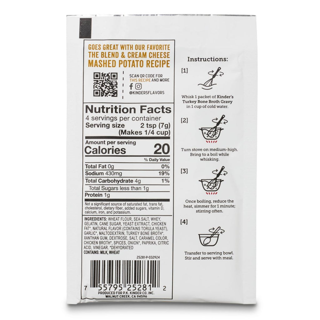 Kinder's Roasted Turkey Bone Broth Gravy Mix - 1oz