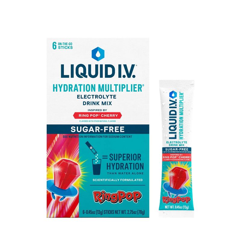 Liquid I.V. Sugar Free Hydration Multiplier - RingPop Cherry 6 Pack