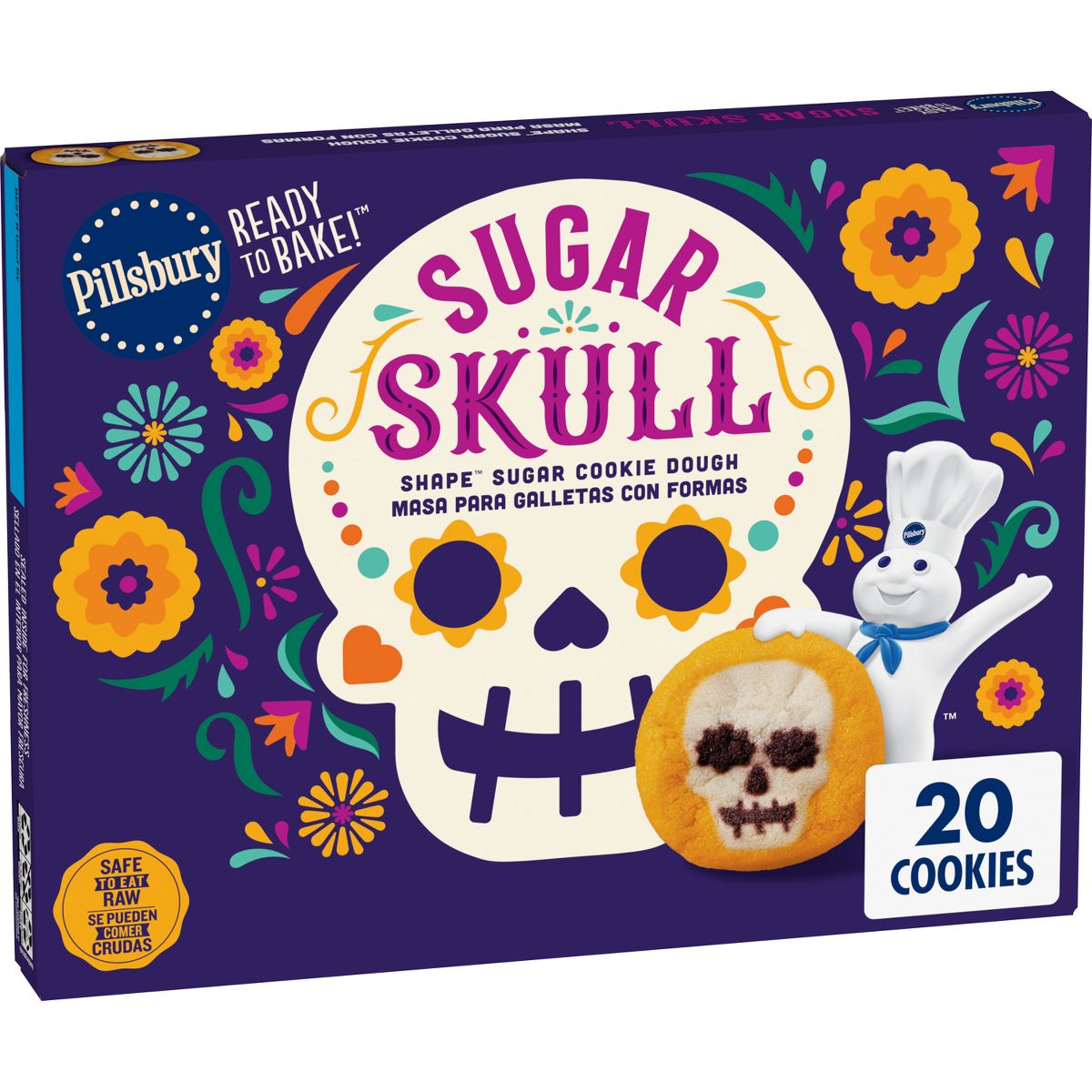 Pillsbury Sugar Skull Shape Cookies Dough - 9.1oz/20ct