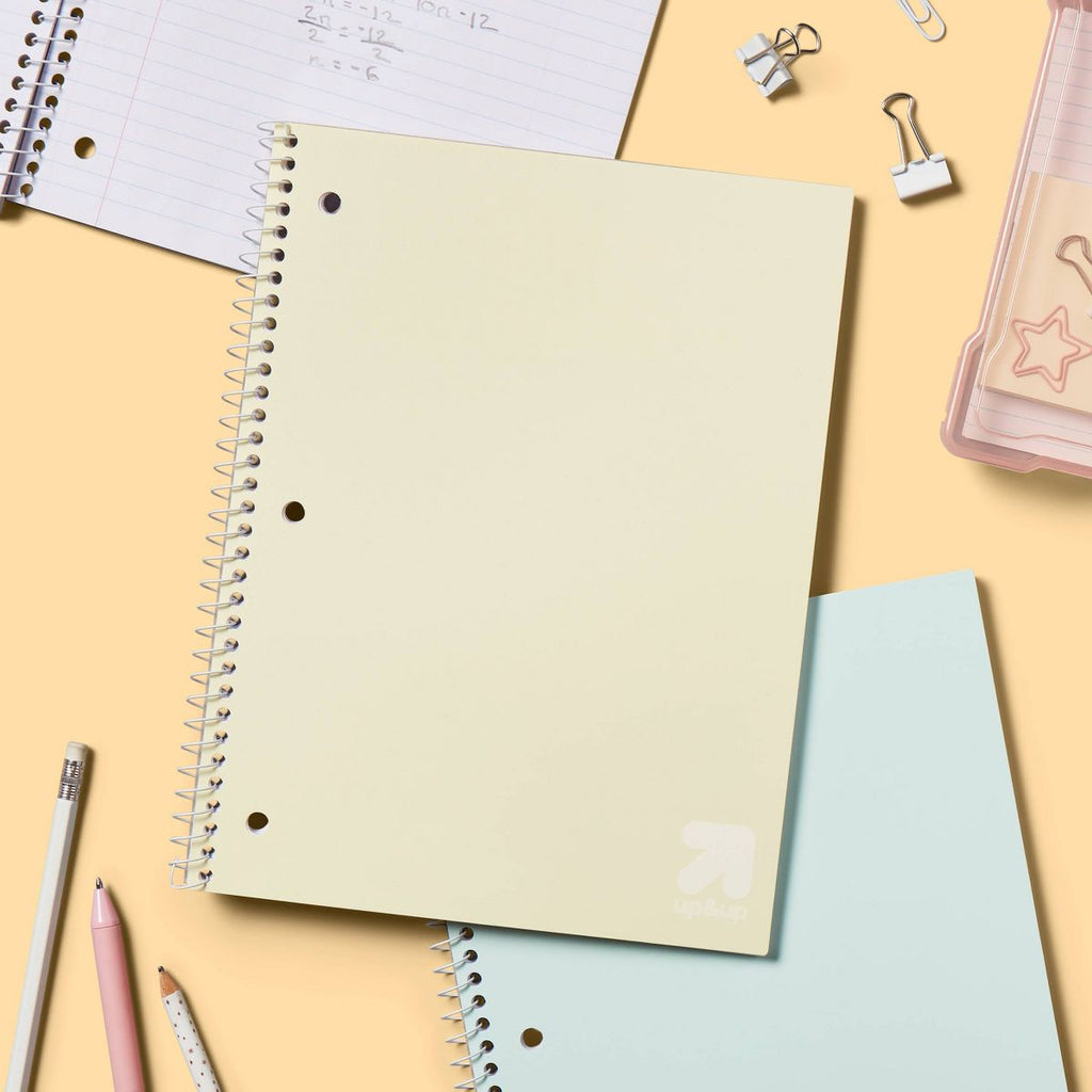College Rule Spiral Notebook 7.5"x9.75" Poly Cover 70 Sheets Pastel Yellow - up&up™