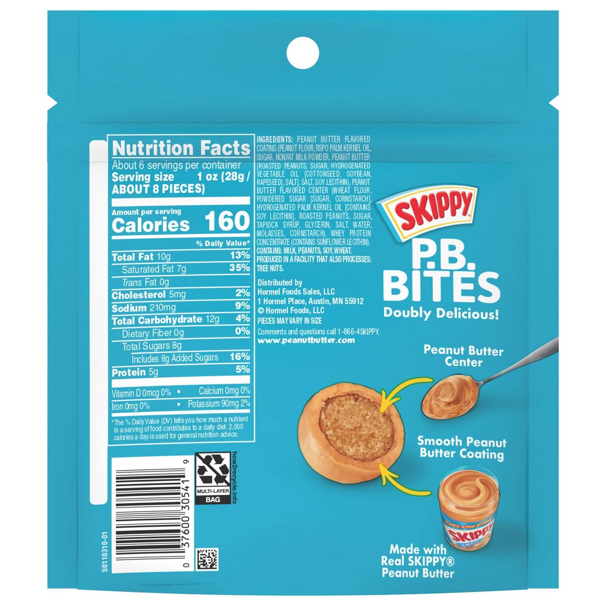 Skippy Bites Double Peanutbutter - 6oz: Creamy Texture