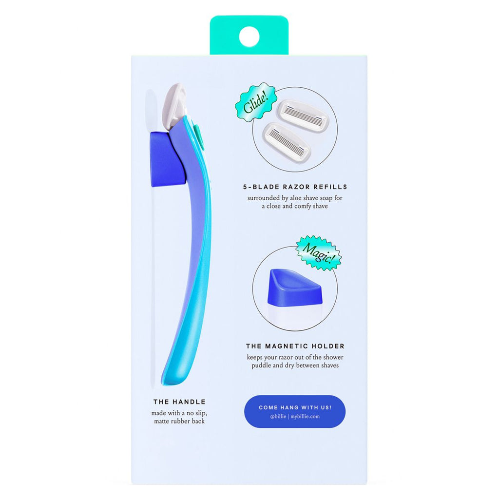 Billie Women's Waterpark Razor Kit - 1 Handle + Magnetic Holder + 2 Blade Refills: 5 Blades, Body