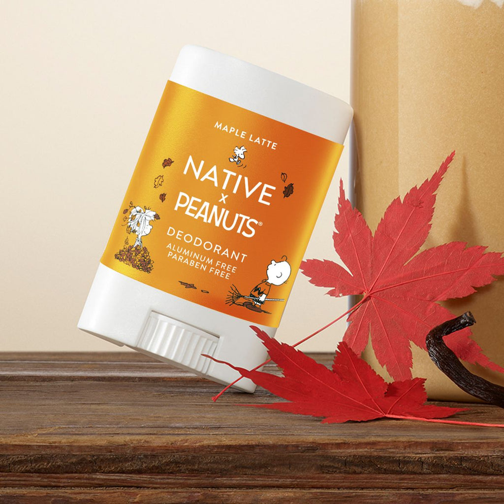 Native Fall Peanuts Collab Mini Deodorant - Maple Latte - 0.35oz