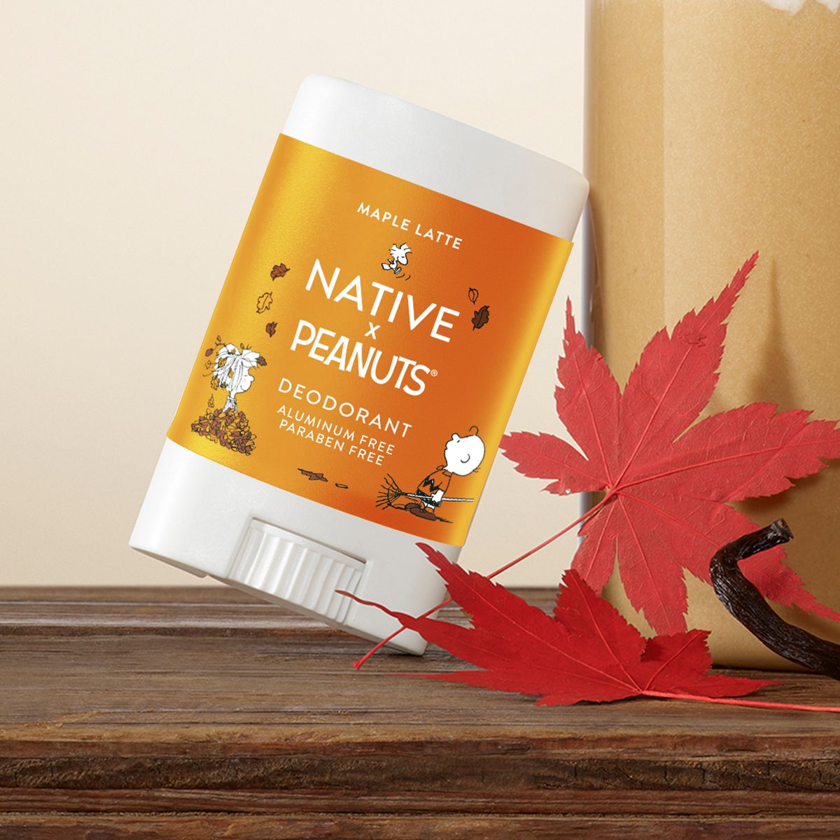 Native Fall Peanuts Collab Mini Deodorant - Maple Latte - 0.35oz