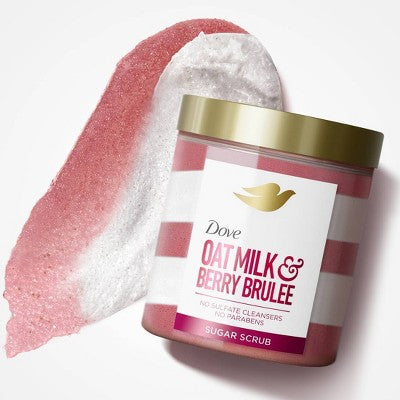 Dove Beauty Body Sugar Scrub - Oat Milk & Berry Brulee - 15oz: Paraben-Free, Sul