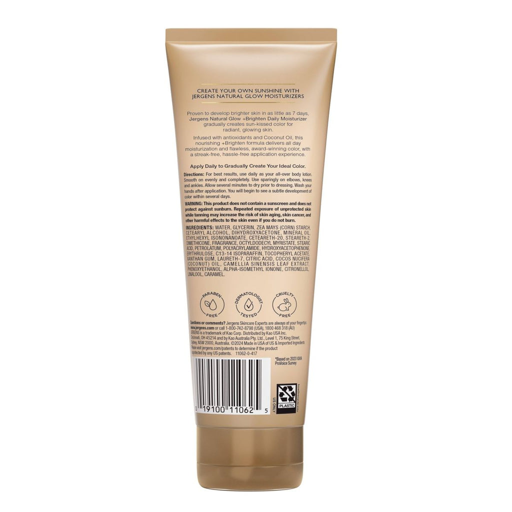 Jergens Glow Daily Moisturizer + Sunless Self Tanner Tanning Lotion - Medium To Tan - 7.5 fl oz: