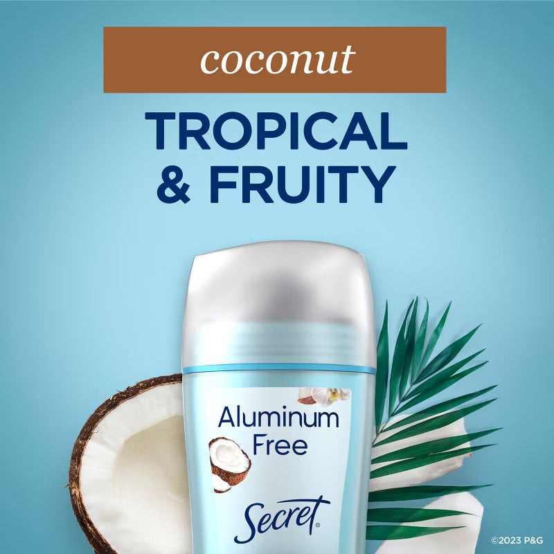 Secret Coconut Solid Deodorant for Women Aluminum-Free 2.4oz