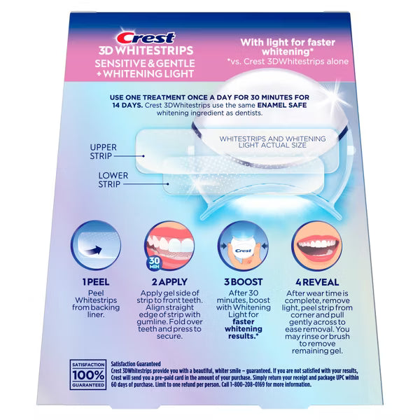 Crest 3DWhitestrips Sensitive + LED Light - 14 Treatments