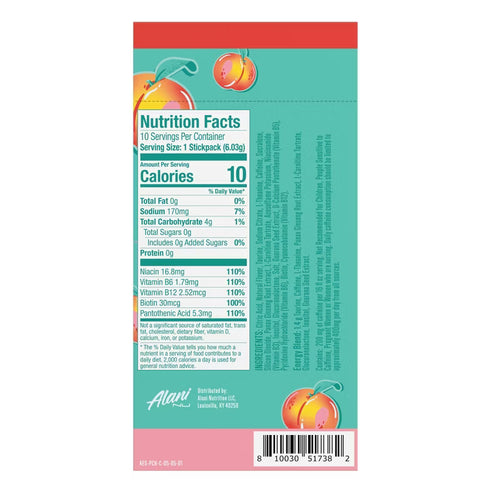 Alani Nu Energy Sticks Juicy Peach - 10 pack