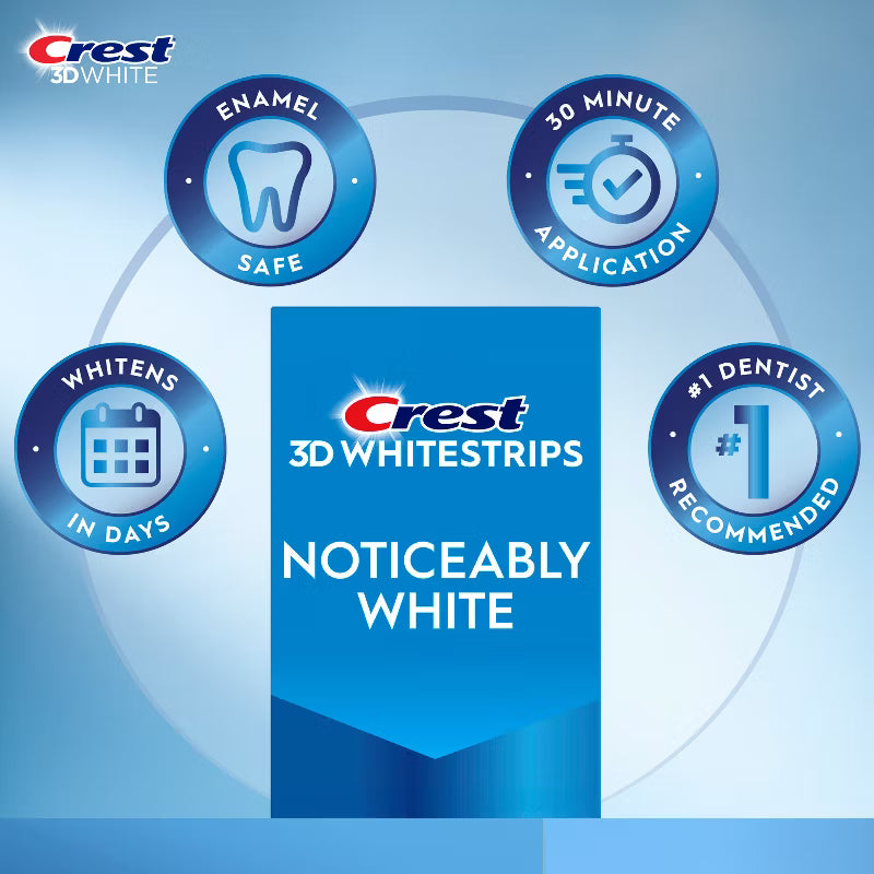 Crest 3D Whitestrips Noticeably White At-home Teeth Whitening Kit - 10 Treatments