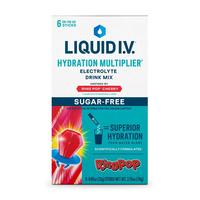 Liquid I.V. Sugar Free Hydration Multiplier - RingPop Cherry 6 Pack