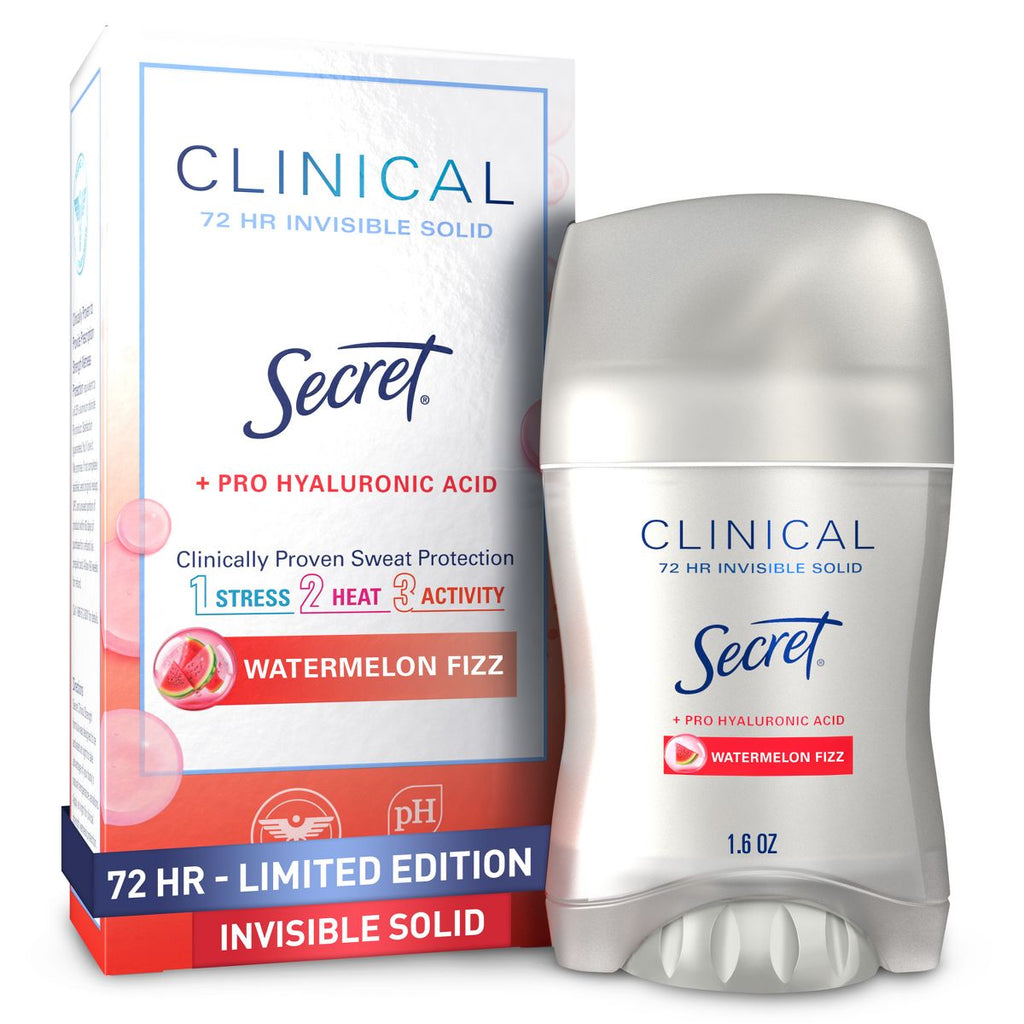 Secret Clinical Strength Watermelon Fizz Invisible Solid Antiperspirant 1.6oz