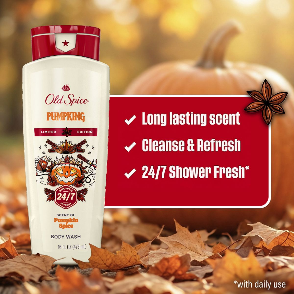 Old Spice Body Wash - PumpKing - 16oz: Body Wash, Basic Cleansing, Whole Body, 16 oz