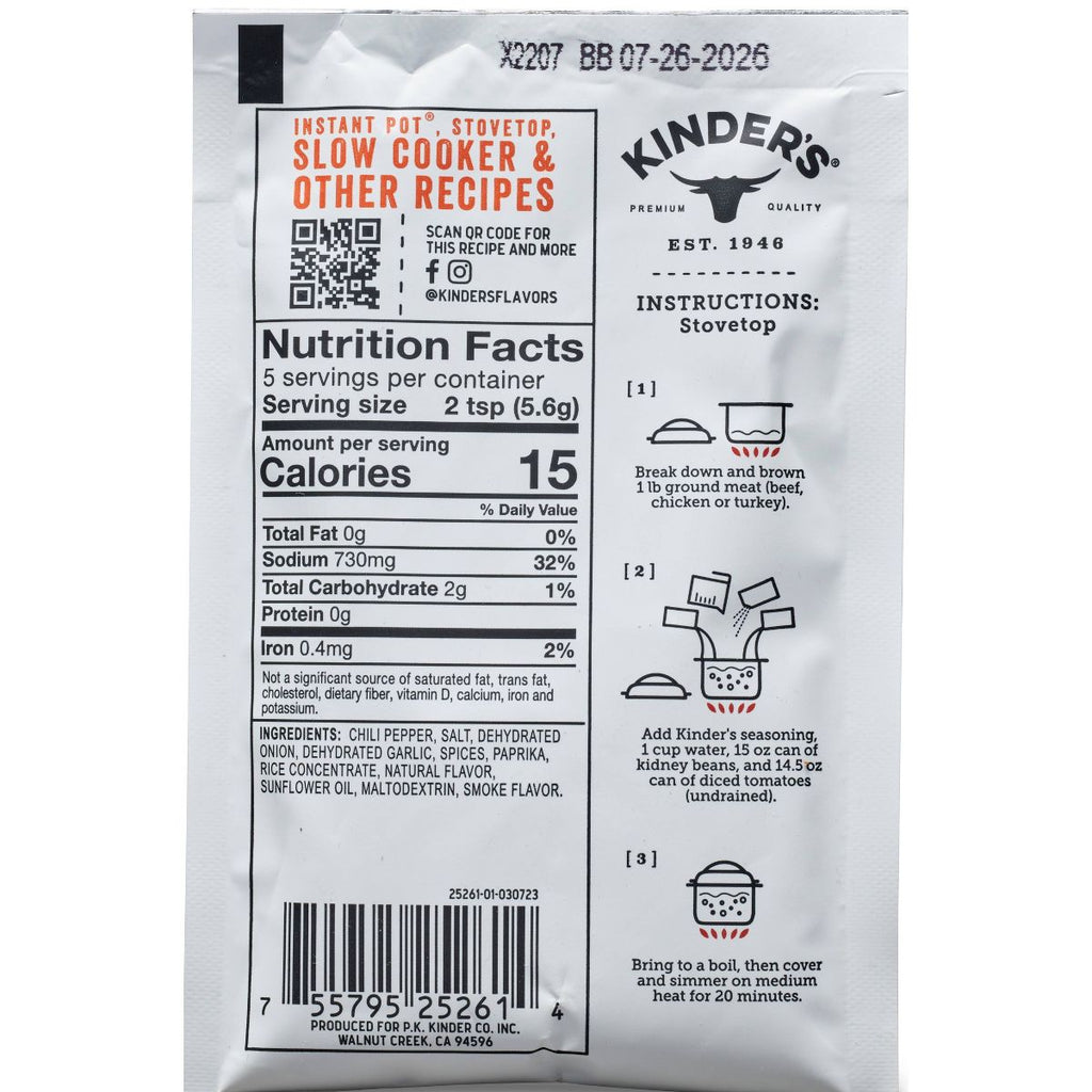 Kinder's Woodfired Chili - 1oz