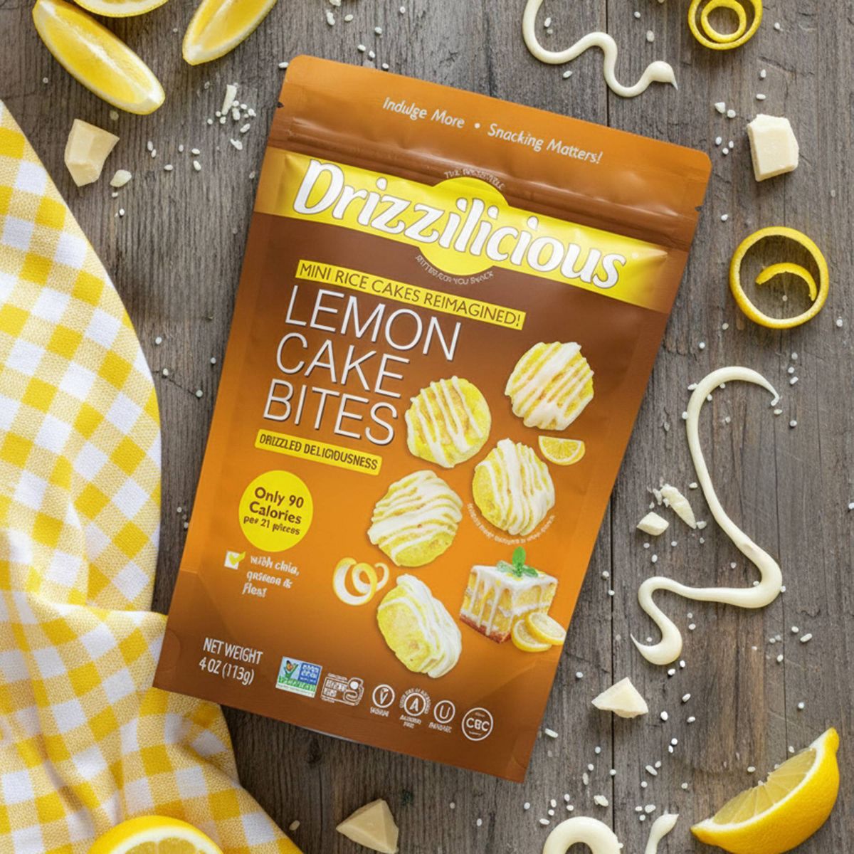 Drizzilicious Lemon Drizzled Mini Rice Cake - 4oz