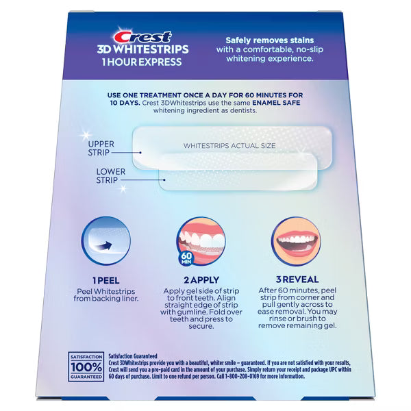 Crest 3D Whitestrips 1-Hour Express - 10 Treatments