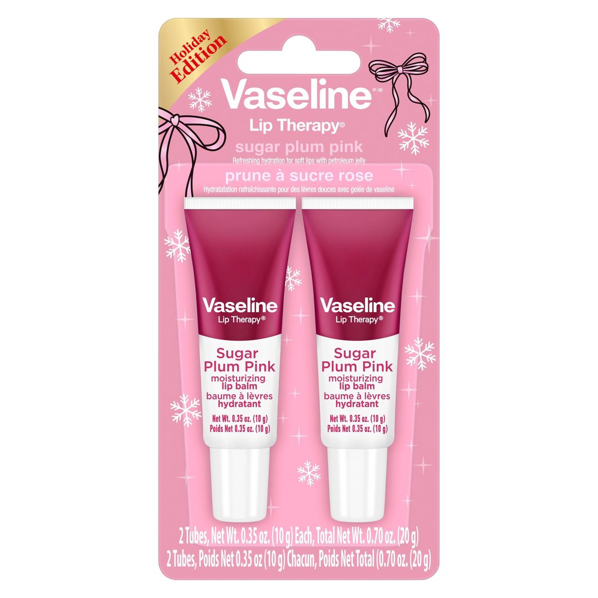 Vaseline Holiday Limited Edition Lip Balm - Sugar Plum - 2pk